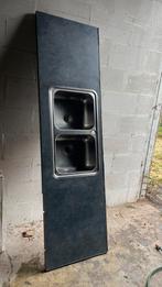 Aanrechtblad met dubbele spoelbak, Huis en Inrichting, Gebruikt, 100 tot 150 cm, Zwart, Ophalen of Verzenden