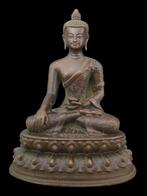 Antieke Tibetaanse Bronze Boeddha 10 cm meester beeld, Ophalen of Verzenden, Zo goed als nieuw