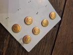 6 goudkleurige knopen van politie uniform, Antiek en Kunst, Ophalen of Verzenden