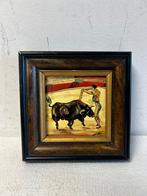 Te Koop : Tegel Beschilderd Vierkant Stierengevecht Matador, Antiek en Kunst, Antiek | Wandborden en Tegels, Ophalen of Verzenden