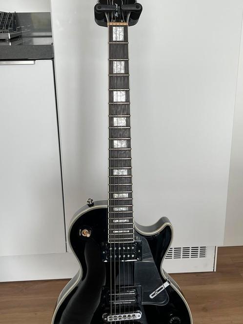 Epiphone Les Paul Custom Ebony (gemodificeerd), Muziek en Instrumenten, Snaarinstrumenten | Gitaren | Elektrisch, Gebruikt, Solid body