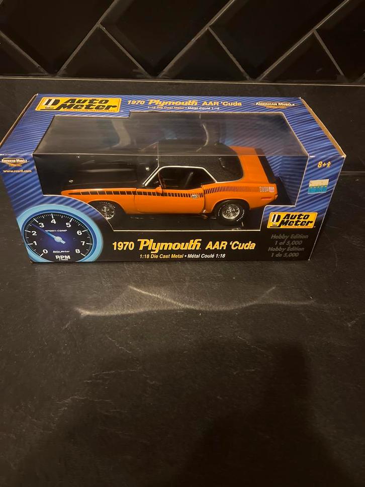 Ertl 1970 Plymouth AAR Cuda 1:18 in Doos, Hobby en Vrije tijd, Modelauto's | 1:18, Zo goed als nieuw, Auto, ERTL, Ophalen of Verzenden