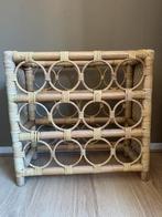 Vintage rotan wijnrek/tijdschriftenrek, Ophalen, Gebruikt, 5 tot 15 flessen, Minder dan 50 cm