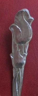 vintage Gero zilmeta bloemenlepeltje tulp tulpen, Ophalen of Verzenden, Metaal, Bestek