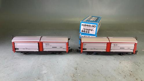 Marklin ho 2 stuks Schuifwandwages 4633 in doos., Hobby en Vrije tijd, Modeltreinen | H0, Wagon, Wisselstroom, Märklin, Ophalen of Verzenden