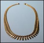 Vintage zonnestraalcollier 14 kt goud 45 cm lang, Sieraden, Tassen en Uiterlijk, Kettingen, Verzenden, Zo goed als nieuw, Goud