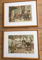 Set Anton Pieck Prenten ingelijst, Antiek en Kunst, Ophalen