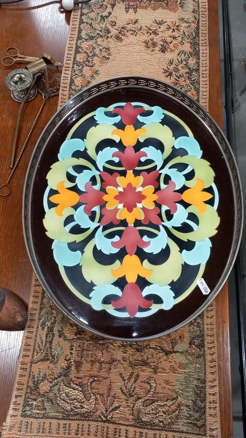 Keramiek Dienblad met Bloemmotief, Antiek en Kunst, Antiek | Schalen, Ophalen of Verzenden