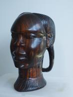 Afrikaanse Koppen houtsnijwerk , Man en Vrouw, Antiek en Kunst, Kunst | Beelden en Houtsnijwerken, Ophalen of Verzenden