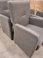 Grijze armleunstoelen op wieletjes 6 stuks, Huis en Inrichting, Stoelen, Ophalen, Zo goed als nieuw, Eén, Stof