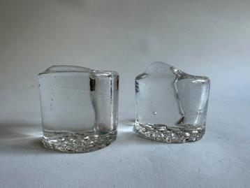 Ice glass solifleur vaasjes - 70s beschikbaar voor biedingen