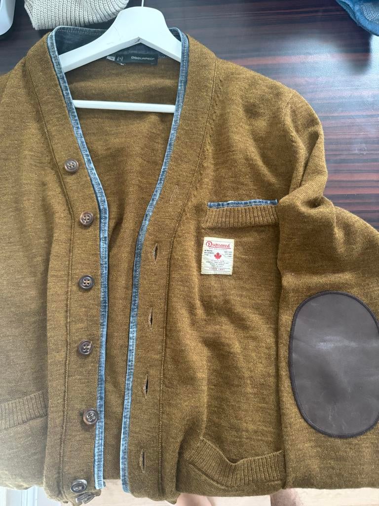 Dsquared Cardigan -, Ophalen of Verzenden, Zo goed als nieuw, Maat 48/50 (M), Bruin