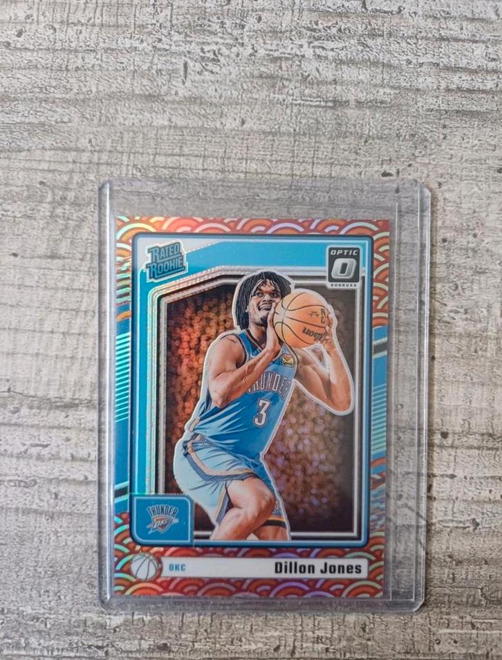 2024-25 Optic SSP PHOTON Rated Rookie Dillon Jones - OKC, Hobby en Vrije tijd, Stickers en Plaatjes, Nieuw, Plaatje, Ophalen of Verzenden
