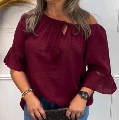 Burgundy blouse tuniek, Kleding | Dames, Blouses en Tunieken, Nieuw, Maat 42/44 (L), Overige kleuren, Ophalen of Verzenden