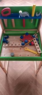 Houten speelgoed werkbankje inclusief tools, Ophalen, Zo goed als nieuw