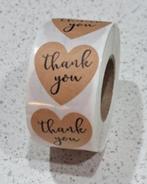 Thank you stickers in hartjes vorm "nieuw", Ophalen of Verzenden, Nieuw, Overige typen