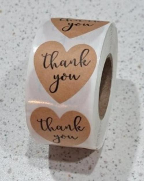 Thank you stickers in hartjes vorm "nieuw", Hobby en Vrije tijd, Kralen en Sieraden maken, Nieuw, Overige typen, Ophalen of Verzenden