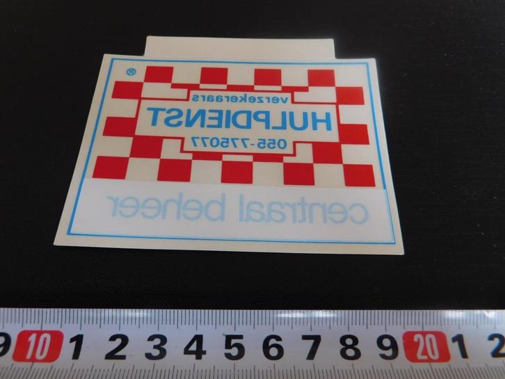 sticker raamsticker Hulpdienst Centraal Beheer, Verzamelen, Stickers, Zo goed als nieuw, Ophalen