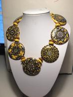 Oosterse ketting handgemaakt, Verzenden, Zo goed als nieuw, Geel, Overige materialen