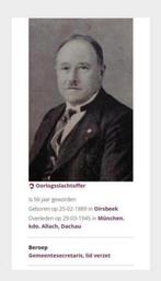 WW2 Oirsbeek Fleisscheur -Vucht  allach Dachau  SS afgevoerd, Ophalen of Verzenden