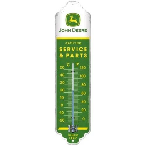 John Deere service parts reclame thermometer van metaal deco, Verzamelen, Automerken, Motoren en Formule 1, Nieuw, Auto's, Ophalen of Verzenden