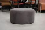 Grote ronde poef hocker ribstof antraciet grijs Ø70 cm., Ophalen, Zo goed als nieuw, Stof, 50 tot 75 cm
