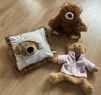 Beer met kussen en pyamazak, pop met kleding, Ophalen of Verzenden, Zo goed als nieuw, Overige typen