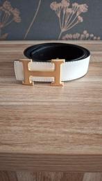 Hermes Riem Goud Wit, Echt leder, 110., Nieuw, Hermes, Riem of Ceintuur, Wit