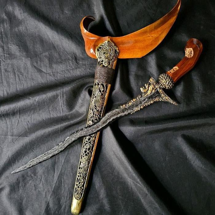 Keris Singo Sangu Tumpeng 5 Luk Beras Wutah Timoho KNN58, Verzenden