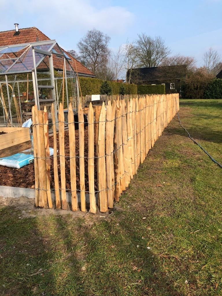 schapenhekken palen en poorten kastanje hout, Tuin en Terras, Tuinhekken en Hekwerk, Nieuw, Tuinhek, Hout, Met poort, Ophalen