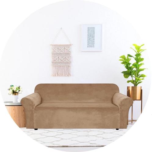 Hilvard - Bankhoes 3 zitsbanken - (185-230 cm) - Zand, Huis en Inrichting, Banken | Bankstellen, Nieuw, Rechte bank, Driepersoons