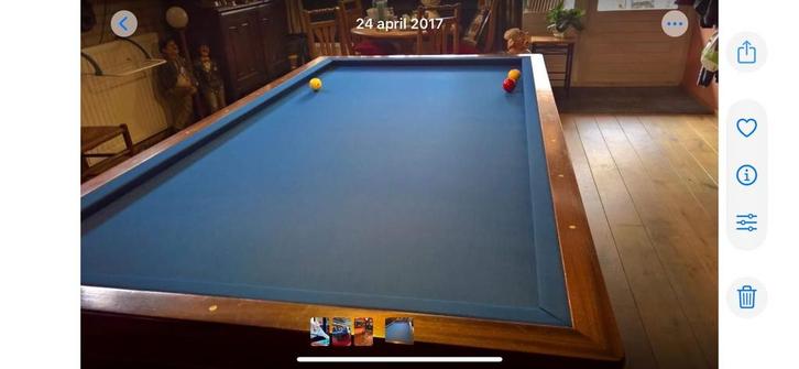 Wilhelmina biljart (klein) inclusief toebehoren weg voor€750, Sport en Fitness, Biljarten en Poolen, Zo goed als nieuw, Biljarttafel