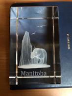 Glazen Manitoba Canada souvenir, 3D-beeld lasergegraveerd., Wit, Ophalen of Verzenden, Minder dan 50 cm, Glas
