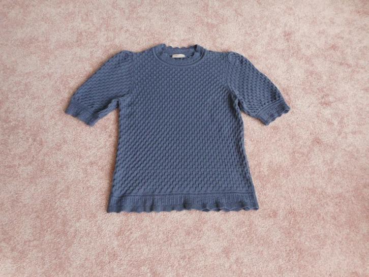 Leuke gebreide top Freequent maat XL 42, Kleding | Dames, Tops, Zo goed als nieuw, Maat 42/44 (L), Blauw, Korte mouw, Ophalen of Verzenden