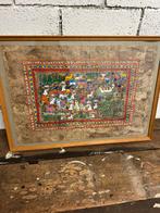 Mexicaanse  tafereel op leer geschilderd, Ophalen, Schilderij, Minder dan 50 cm