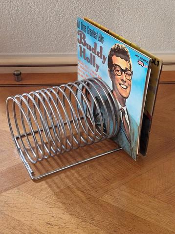 Vitage/Retro LP/Tijdschrift houder chroom gedraaid in krul. beschikbaar voor biedingen