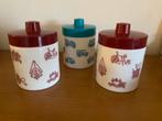 Vintage opaline potjes, Huis en Inrichting, Keuken | Potten en Pannen, Ophalen of Verzenden, Gebruikt, Glas, Pot, Bus of Blik