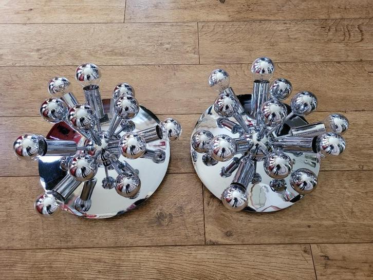 2 spoetnik wand plafond lampen sputnik lamp fifties sixties, Huis en Inrichting, Lampen | Plafondlampen, Zo goed als nieuw, Ophalen
