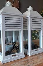 2 hoge Riviera Maison Lantaarns met glas, Ophalen, Zo goed als nieuw, Overige materialen, 75 cm of meer