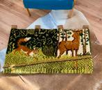 Vintage wandkleed bos & dieren handgemaakt wol retro, Huis en Inrichting, Ophalen of Verzenden, Zo goed als nieuw