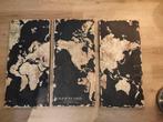 Drie luik wereldkaart oud, Ophalen of Verzenden, Zo goed als nieuw, Schilderij, Minder dan 50 cm