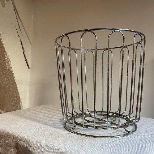 Vintage rvs fruitschaal, Huis en Inrichting, Woonaccessoires | Schalen en Manden, Zo goed als nieuw, Mand, Rond, Overige materialen