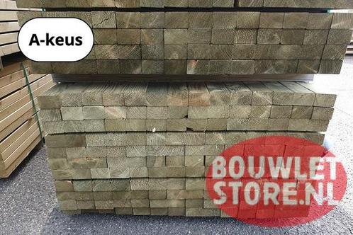 Vuren 50 x 75 mm, balken geschaafd - diverse lengtes, Doe-het-zelf en Verbouw, Hout en Planken, Nieuw, Balk, Vuren, 300 cm of meer