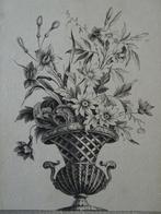 Gravure vaas met bloemen, narcissen lelies Avril l'Aine 1770, Antiek en Kunst, Verzenden
