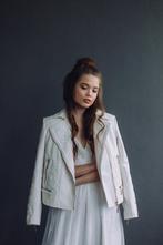Faux leather jacket jasje bruid bruiloft wedding trouwen S, Overige typen, Wit, Nieuw, Ophalen of Verzenden