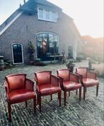4 schapenleren eetkamerstoelen, Huis en Inrichting, Stoelen, Ophalen of Verzenden, Gebruikt, Bruin