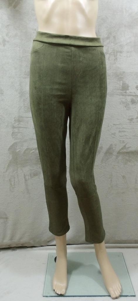 Suède Legging Olijf in maat S - M of L (295), Kleding | Dames, Leggings, Maillots en Panty's, Zo goed als nieuw, Legging, Overige kleuren