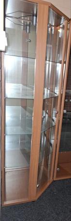 Hoek vitrine kast, Huis en Inrichting, Ophalen, 50 tot 100 cm, Zo goed als nieuw, 150 tot 200 cm
