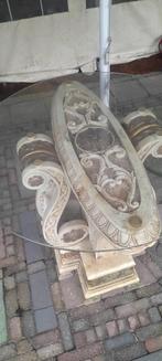 Tuintafel met glasplaat, Ophalen, Gebruikt, Rond, Kunststof