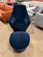 Nieuw Leolux Cantate Draai fauteuil met poef Lucir Blauw, Huis en Inrichting, Fauteuils, Leolux, Nieuw, 75 tot 100 cm, Ophalen of Verzenden